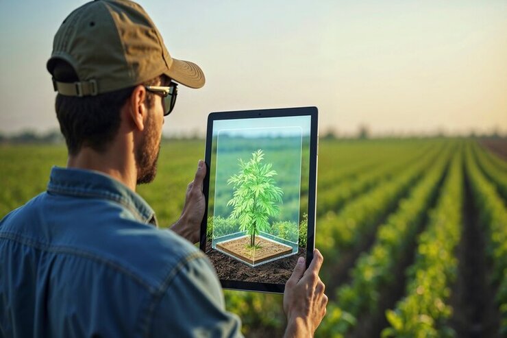 Soil testing technology powered by AI, offering accurate data on nutrient levels and pH for effective crop management.